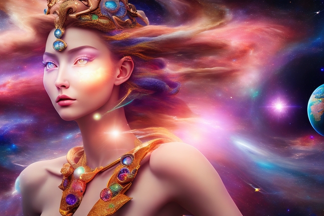 命运女神AI插画图片