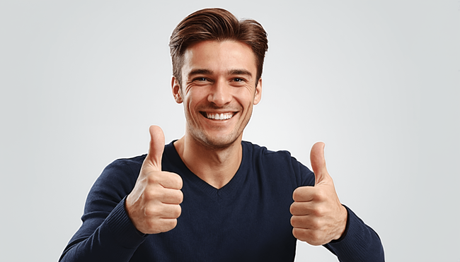 竖起大拇指点赞的帅哥图片