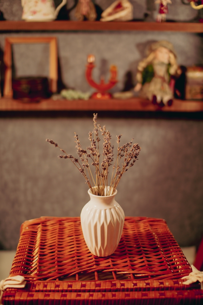 室内薰衣草干花插花图片