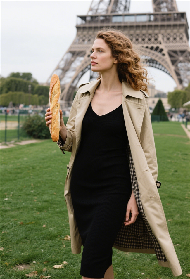 巴黎铁塔草地欧美美女写真图片