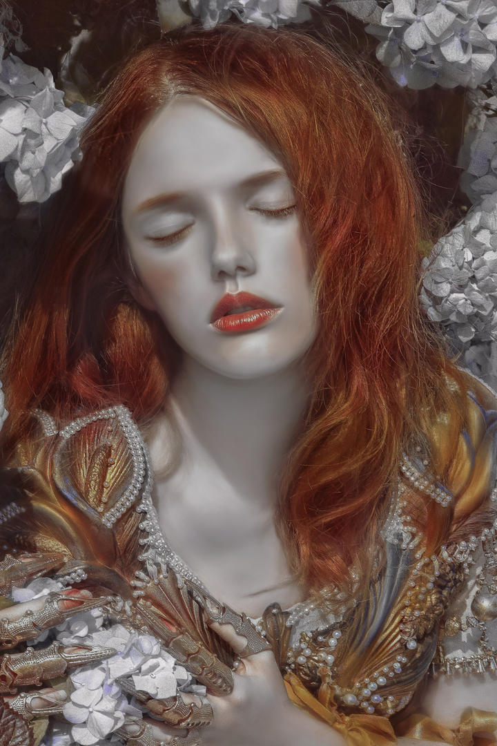 欧美棕色头发美女模特艺术人像摄影写真图片