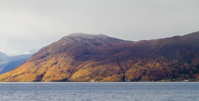 秋天峡湾山水风景图片