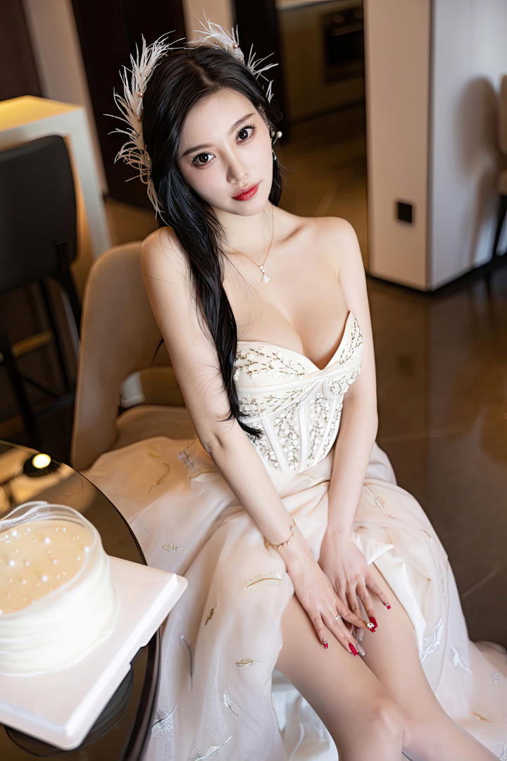 穿婚纱的性感大胸嫩模杨晨晨尤果网美女套图