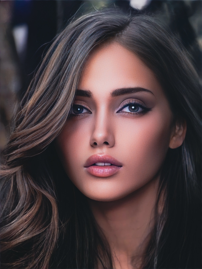 优雅气质型美女烫发发型图片