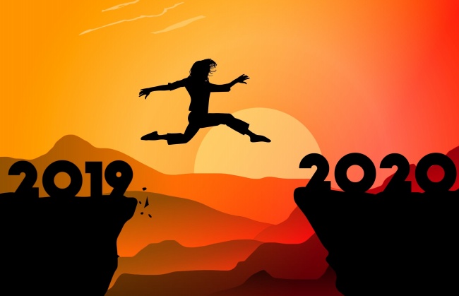 2019跨越2020创意海报图片
