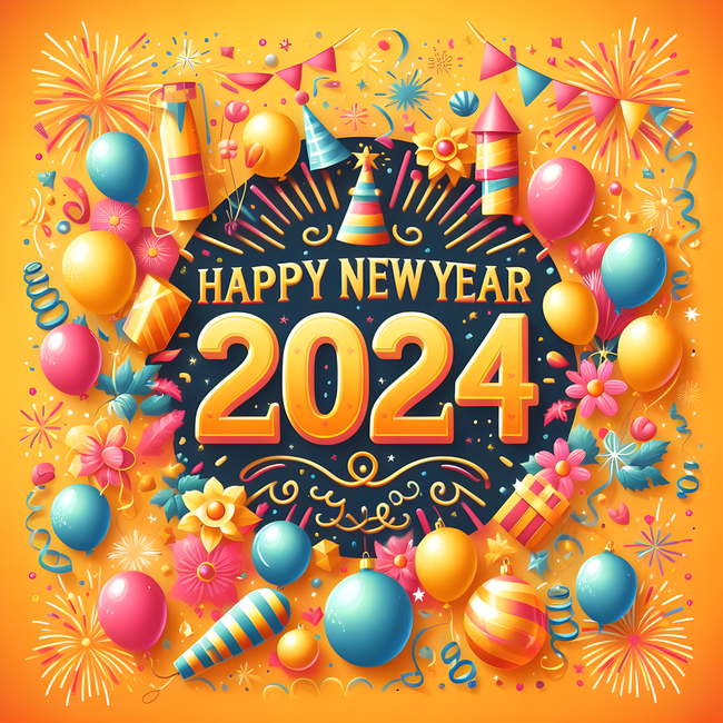 庆祝2024年到来的贺卡图片