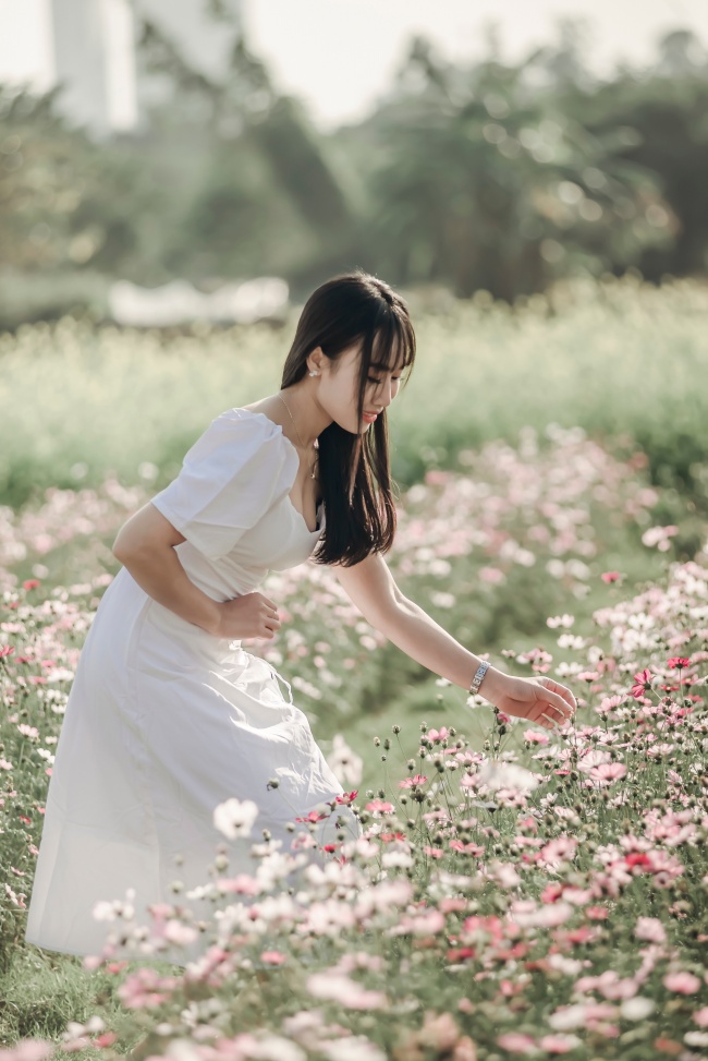 唯美花海亚洲美女写真图片