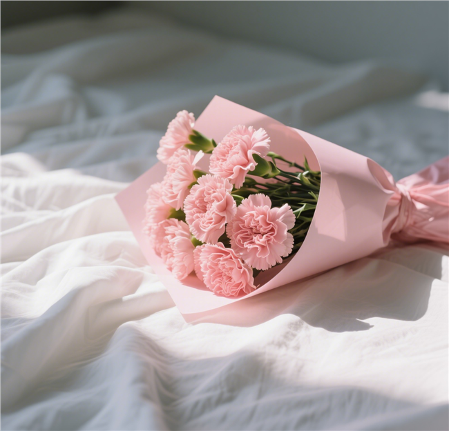 一束粉色康乃馨花束摄影图片