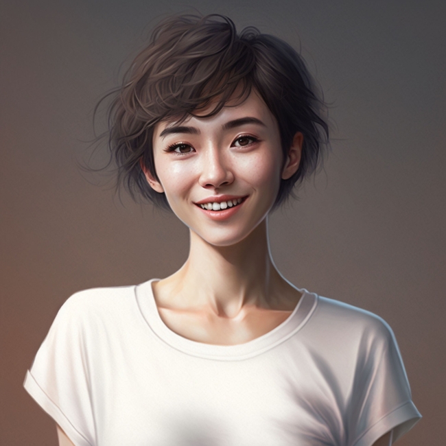 AI卡通女孩插画图片