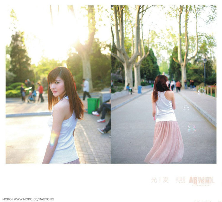 倾城女子 漫步在林间小道