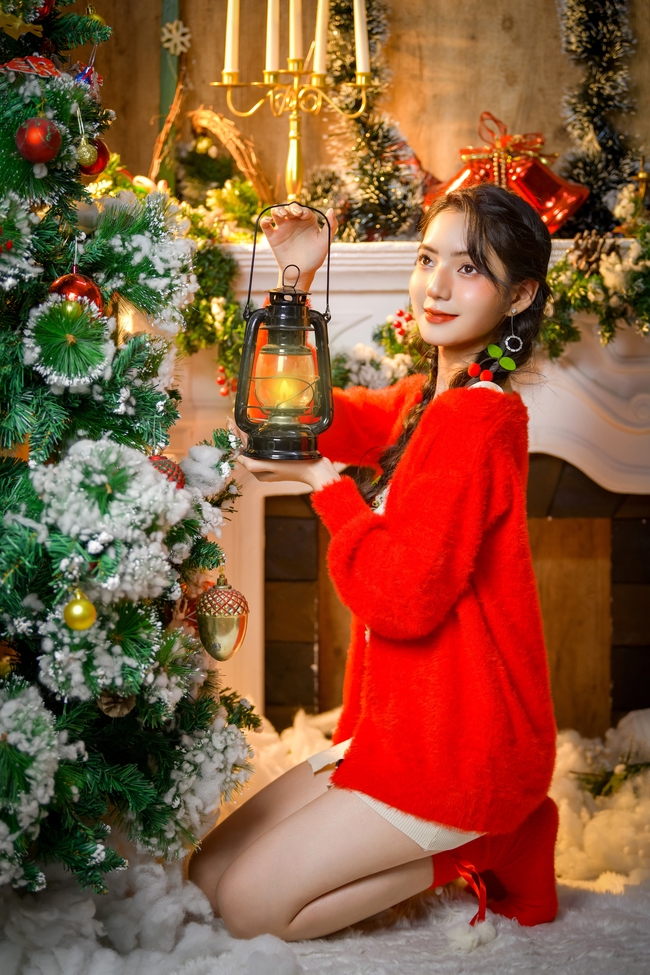 性感圣诞节美女人体写真艺术摄影