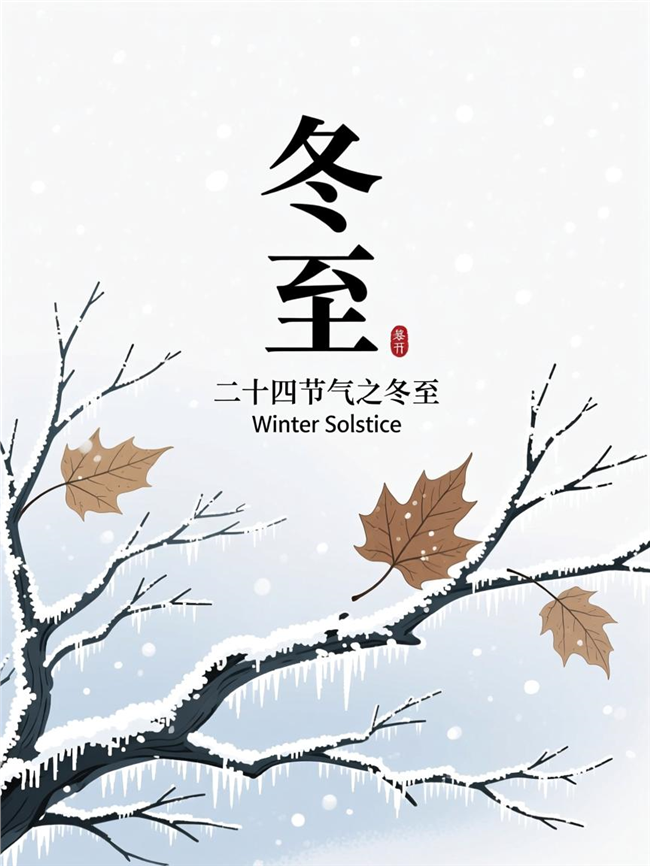 插画风格冬至节气海报图片