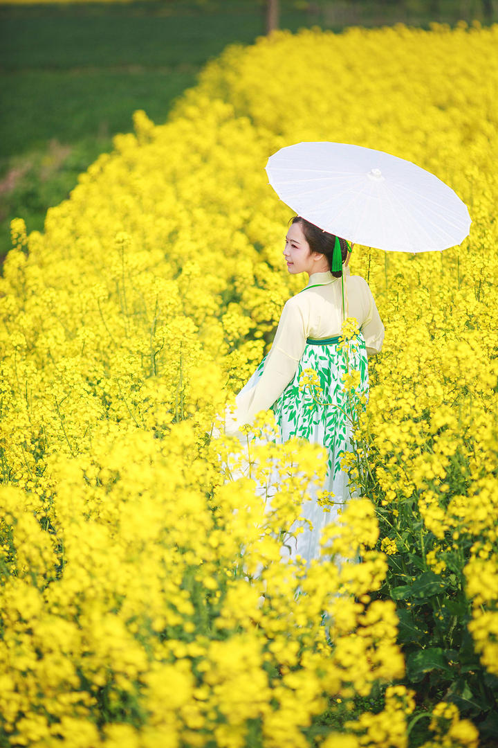花丛中的高清唯美古装美女摄影图片
