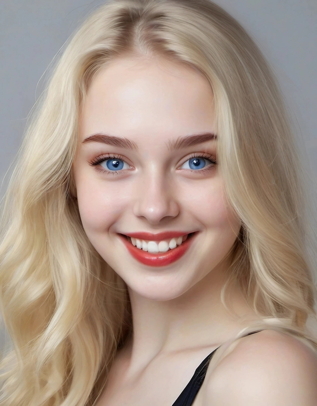 清纯美丽金色长发红唇俄罗斯美女写真图片