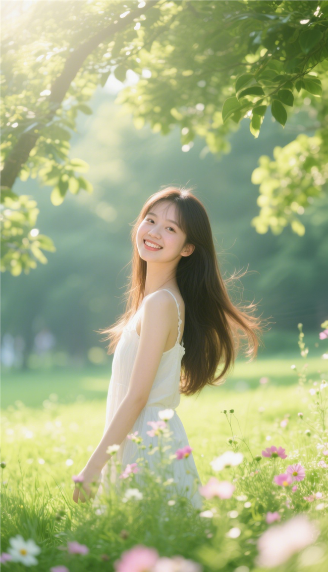 夏日清新风格长发少女美女写真图片