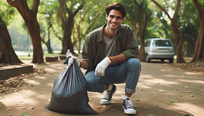 提着一袋垃圾的欧美帅哥图片