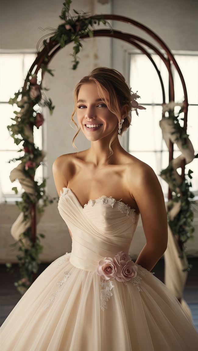 欧美唯美新娘美女婚纱照图片