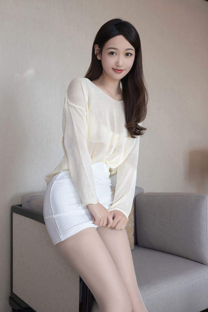 高颜值养眼美女唐安琪穿白色包臀裙性感壁纸图片