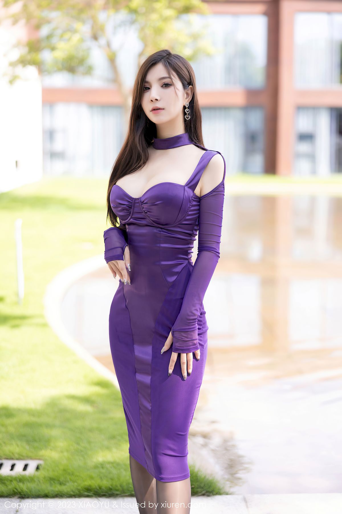 语画界美女模特小蛮妖Yummy紫色长裙清新视觉贵州旅拍