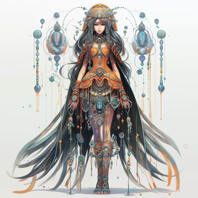 唯美工笔画动漫美女插图图片