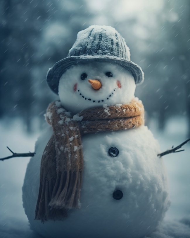 冬季唯美非主流雪人摄影图片
