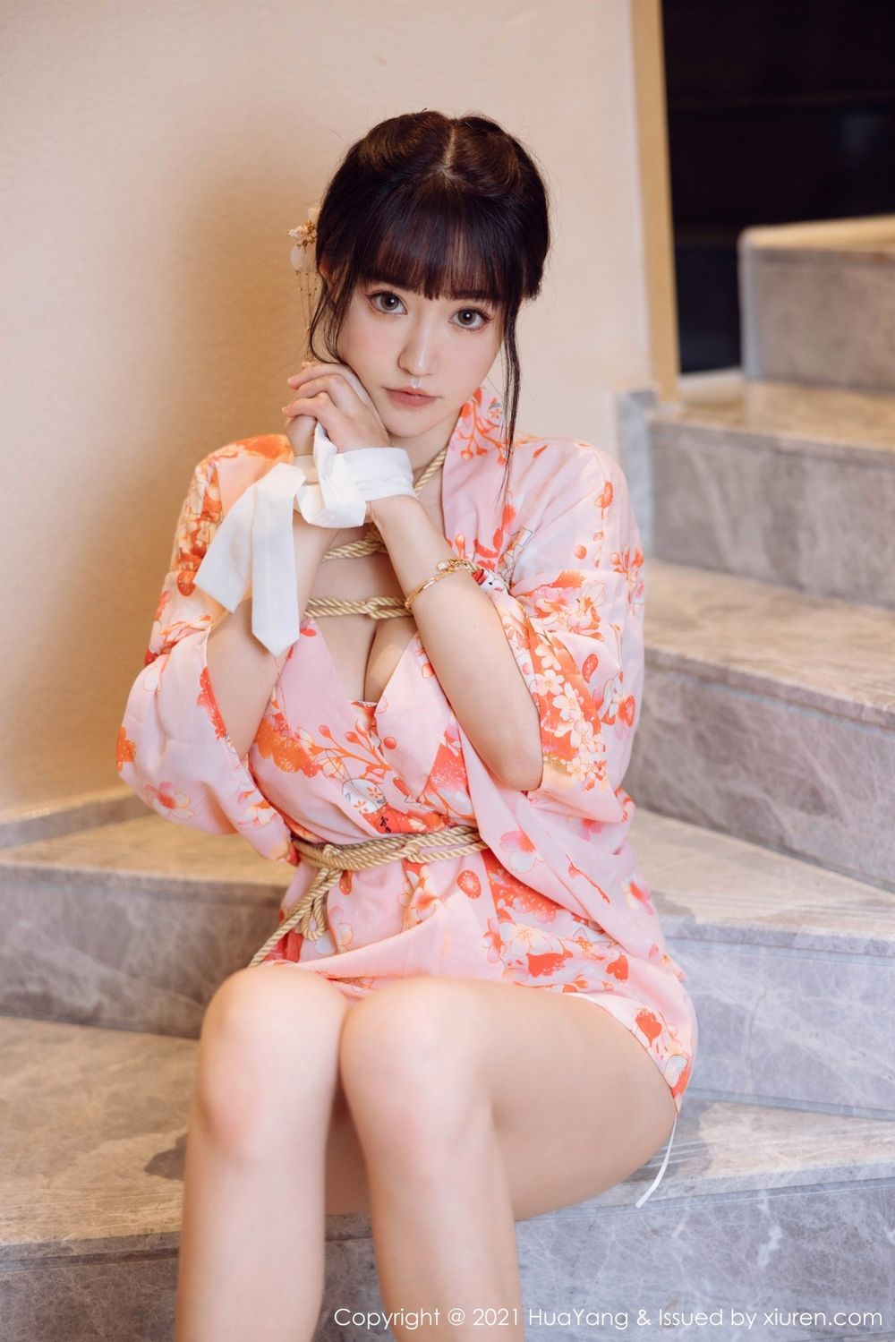 HuaYang花漾美女模特Flower朱可儿色彩缤纷和服系列成都旅拍