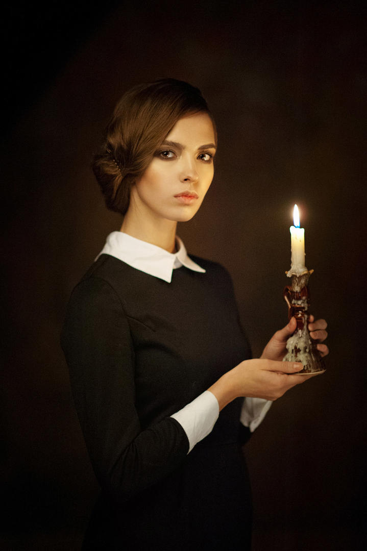 手端蜡烛欧美AV气质美女艺术照