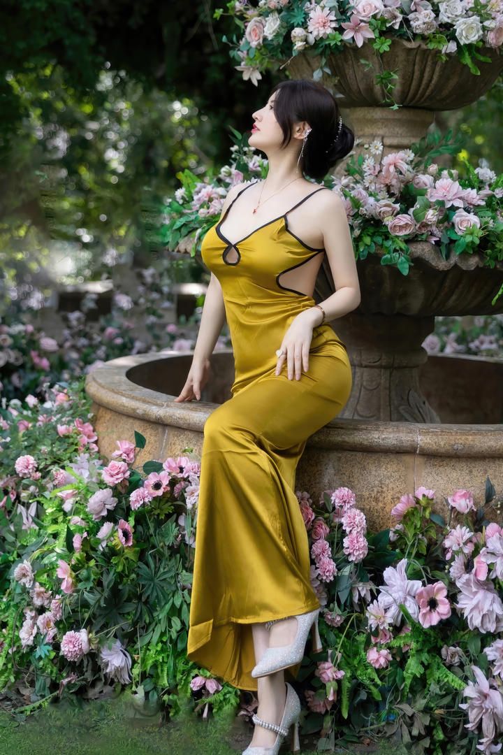 花园中约拍绝色美女诗诗798艺术写真图片