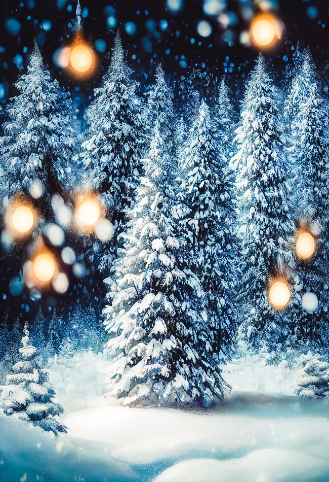冬季雪景雪松唯美意境图片
