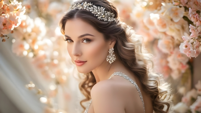 欧美唯美气质婚纱美女写真图片