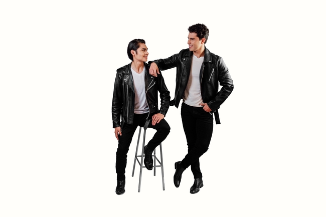 摇滚风皮夹克帅哥写真图片