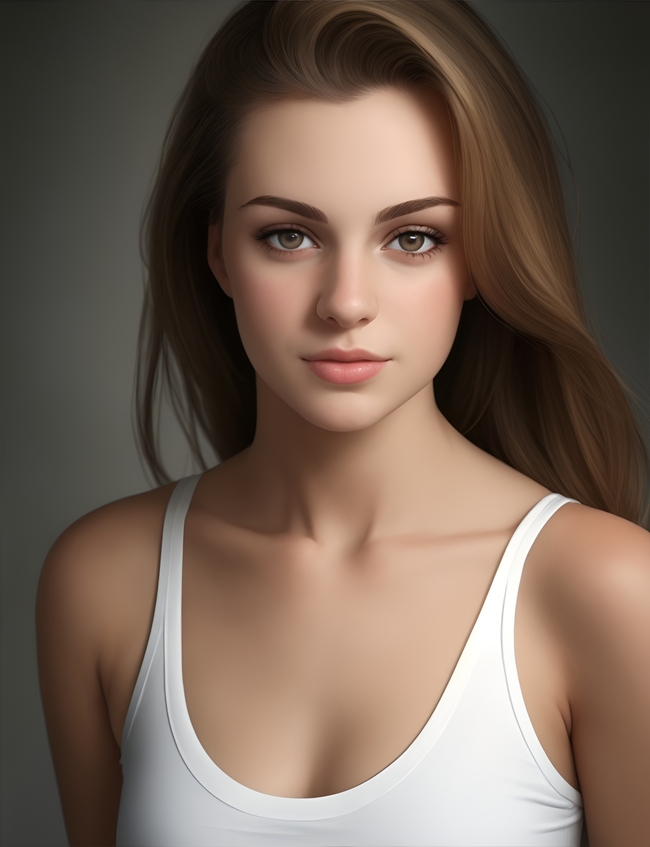 欧美白色背心美女写真摄影图片