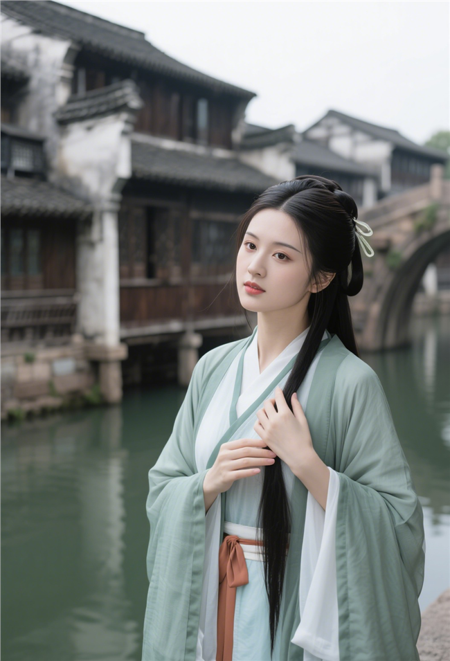江南美女古风艺术写真摄影图片