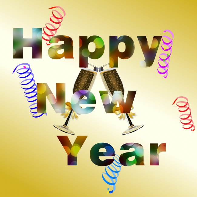 新年快乐英文字体设计图片