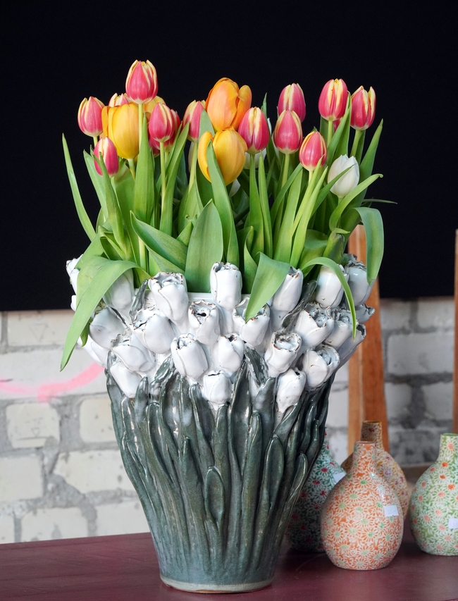 春天盆栽郁金香图片