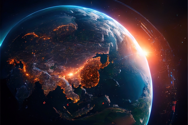 数字网络星体地球科技图片素材