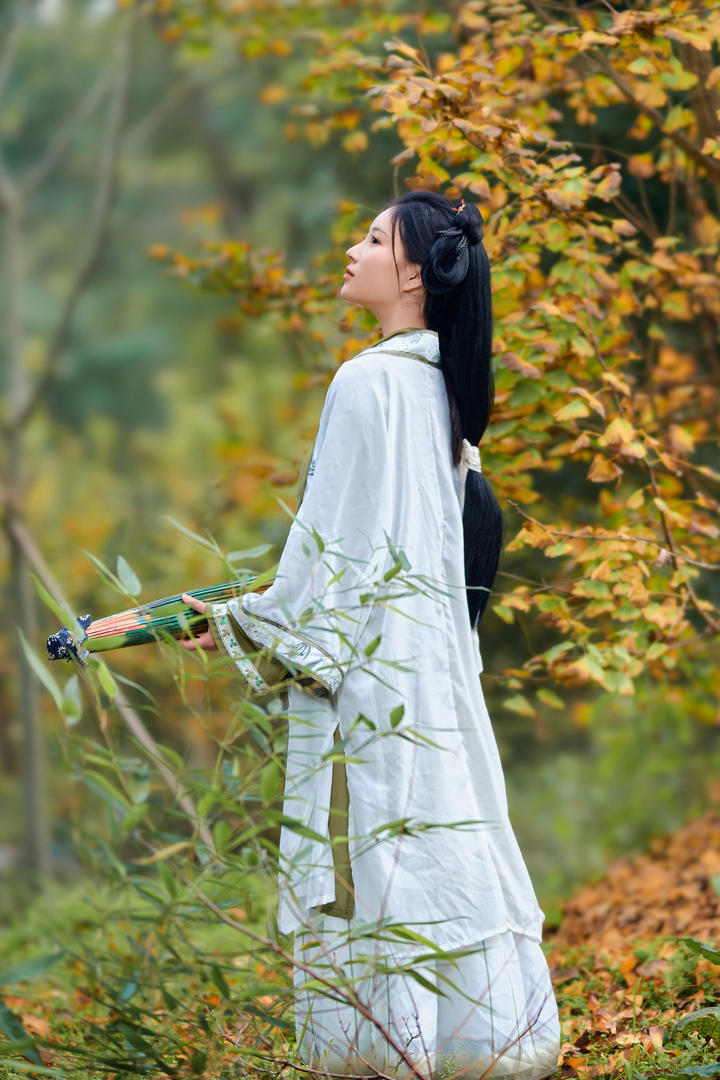 中国气质汉服美女户外艺术摄影图片