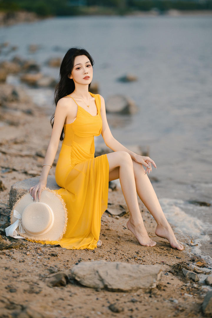 上海名媛海边摄影