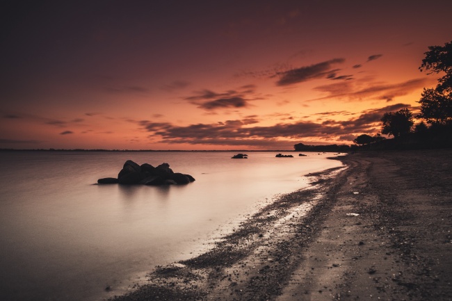 海边黄昏风景高清照片