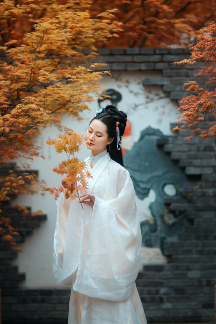 中国古典清纯汉服美女艺术壁纸图片