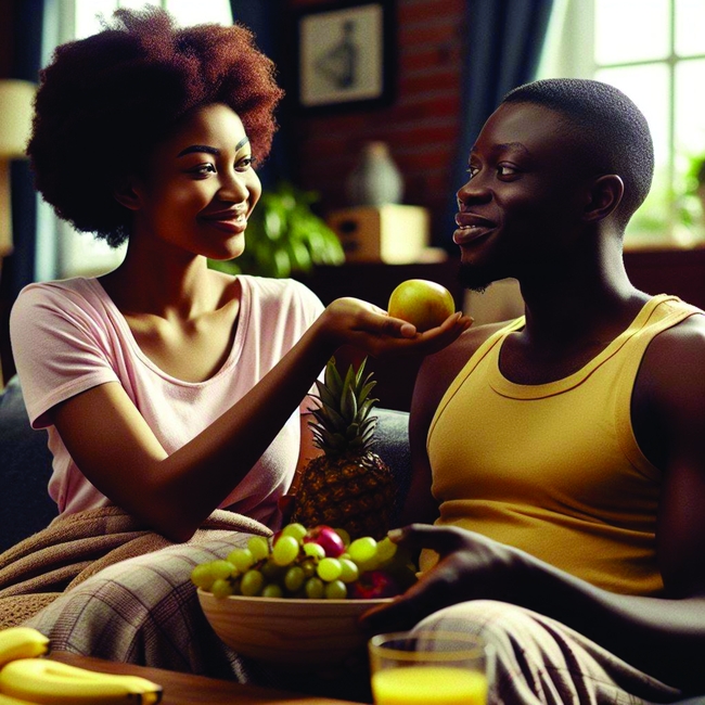 室内家居黑人情侣生活照图片