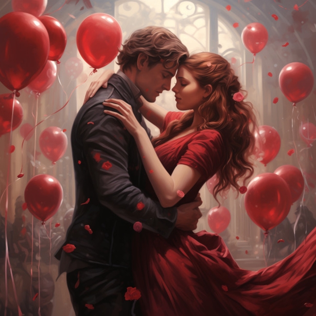 情人节室内浪漫相拥情侣图片摄影