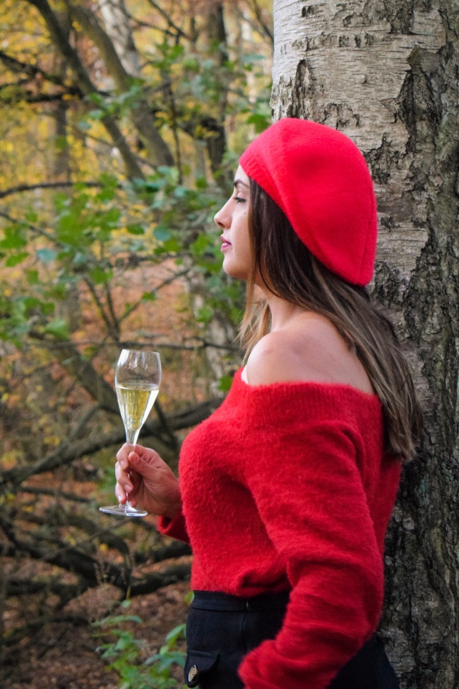 手持香槟的美女图片