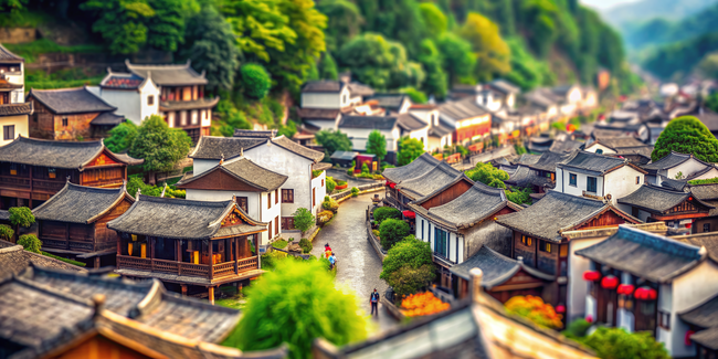 中式古民居建筑群摄影图片