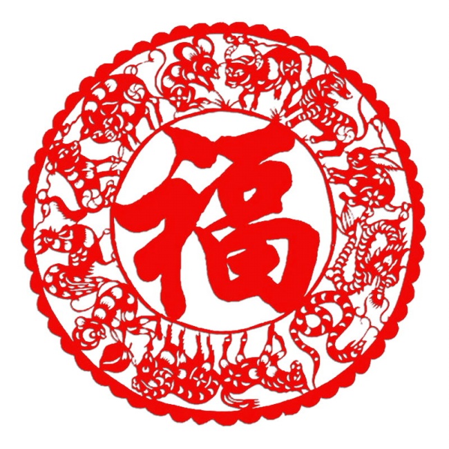鸡年福字剪纸图片