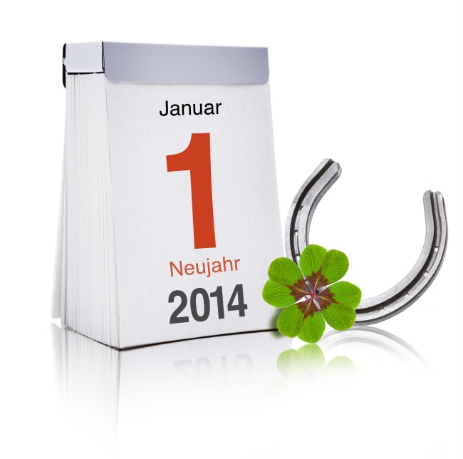 挂历和四叶草图片