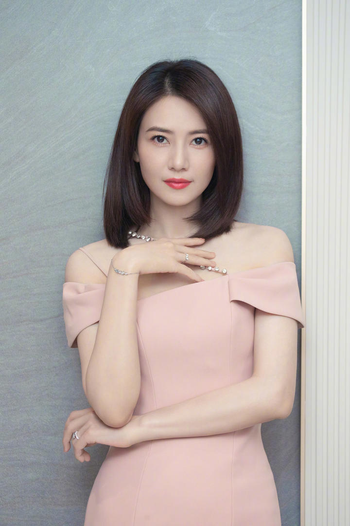 高圆圆穿粉色连衣裙高清气质女明星写真图片大全