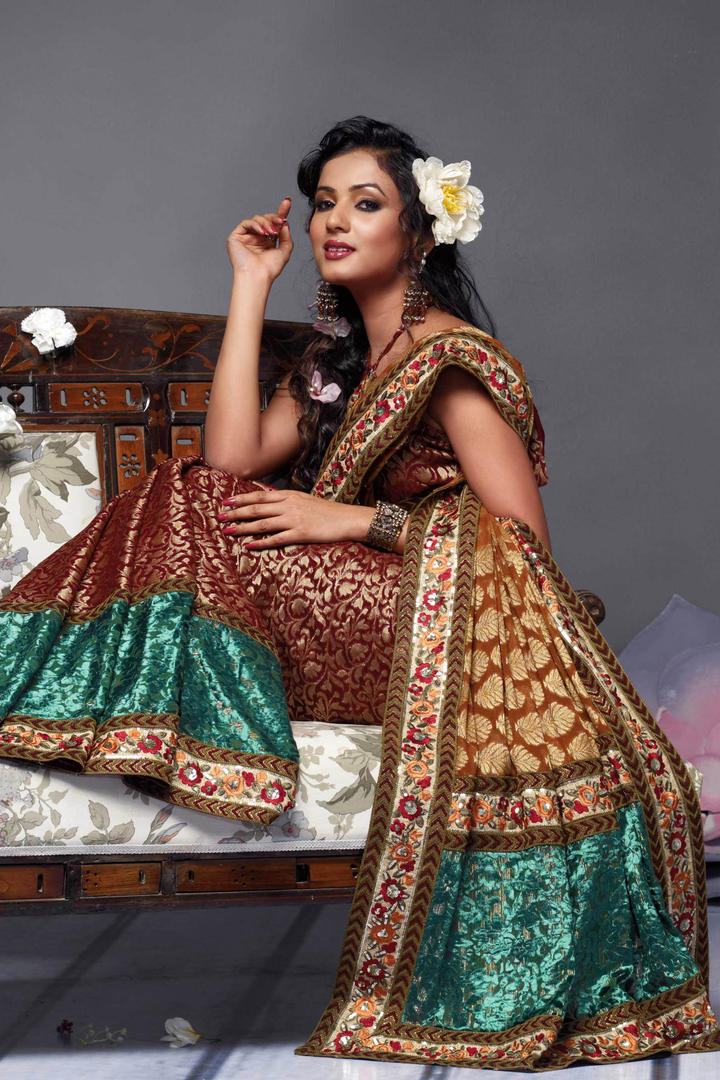 穿传统服装的印度美女明星图片