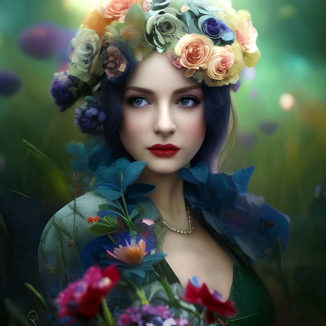 欧美卡通动漫花环美女图片