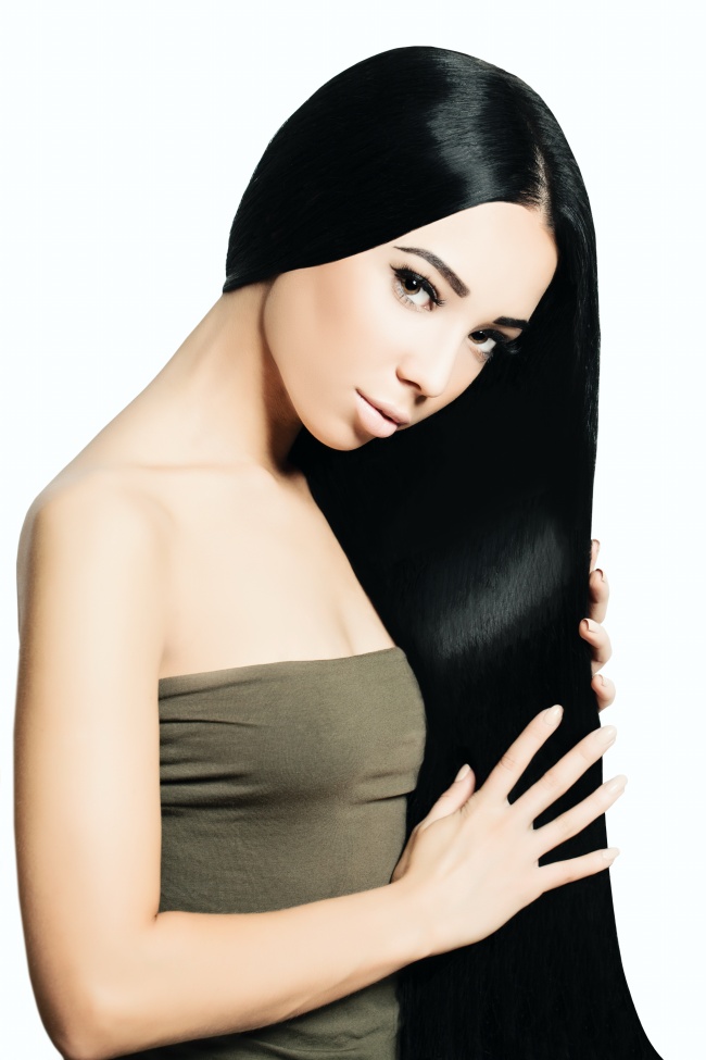 黑色长直发发型图片